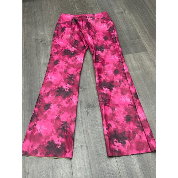 I.AM.GIA Womens Pantea Pink Buckle Faux Leather Pants Tie Dye Flare Leg Size S - Picture 10 of 11
